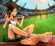 Tracer Relaxing Between Races (Asmo)