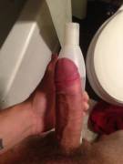 My Cock And A Tall Shampoo Bottle