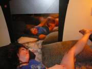 Caught The Action In The Mirror