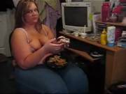 Plump Princess Stuffing Herself With A Burger