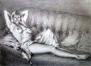 Nude On Sofa, Graphite, A4