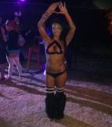 Hands Up, Tits Taped, Ready To Dance!