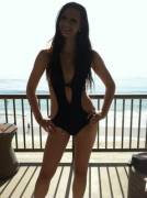 Cute Brunette In A One Piece