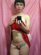 Lifting My Dress, Exposing My Little Clitty, Fully Hard. This Is As Big As It Gets.