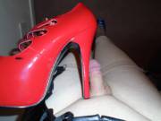 Clitty Just About Makes It 1/2 Way Up My Cfm Stiletto Heel. X