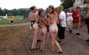 Teen Girls Flashing On The Fest