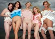 Brides Flashing Their Pussies