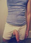 Big Dick Through His Underwear.