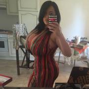 Leanne Crow Selfie In A Striped Dress (X-Post /R/Modelsgonemild)