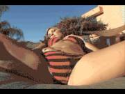 Jilling In Red And Black Bikini