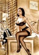 Interesting Set With Aria's Image Shopped Into Old-Timey Comics (5 Pics).