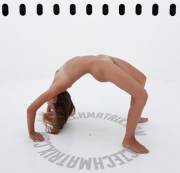 Katerina Does Urdhva Dhanurasana (Yoga Upward Bow)