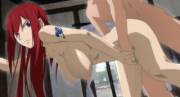 Erza's Tits Hanging Down While She Takes It From Behind.