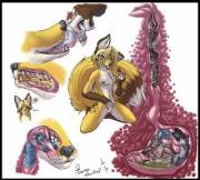 [Soft Vore][Digestion] Furred Gal Getting Some Tasty Treats~