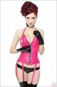 Tift - Redhead Susan Coffey In Black &Amp;Amp;Amp; Pink Latex. 