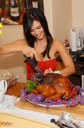 Denise Carves A Turkey