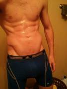 My Own Cum All Over My Abs