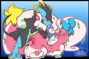 Slimy Situation. Luxray [M] X Goodra [F]