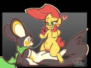 Wet Kiss. Emolga [M] And Plusle [F]