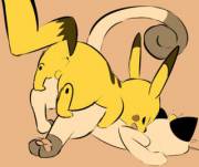 Pikachu[M] And Meowth[?] Getting It Ooon