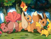 Charmander [F], Vulpix [F], Eevee [F], And Pikachu [F] Looking Fine