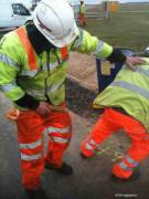 Construction Workers Having Fun