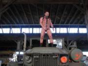 Leather On Top Of A Military Jeep