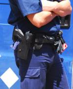 Closeup Of A Cop Bulge