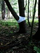 In The Forest Wearing Only Underwear.