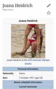 Swiss Beach Volleyball Joana Heidrich's Wikipedia Page Does Not Disappoint
