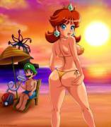 Sexy Princess Daisy In A Bikini.
