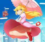 Princess Peach's Midair Pantyshot [Kuroonehalf]