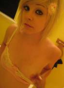 Blonde Shows Her Little Left Tit