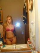 Blonde's Bathroom Selfie