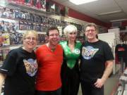 Mc Sporting Her Green Lantern Cosplay In A Comic Book Store