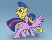 Just Checking. [Alicorn Twilight][Royal Guard][M/F] (Artist: Pentabins)