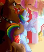 Isn't This Fun, Rainbow Dash? [Fluttershy][M/F][Orthros Double Penetration] (Artist: ...