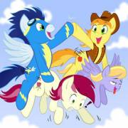 Bro-Hoof! [Soarin][Braeburn][Roseluck][Cloud Kicker][M/F][Group]