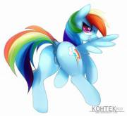 Rainbow Dash Has Her Tail Up And That Can Only Mean One Thing [Solo] (Artist: Kohtek)