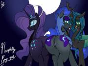 Naughty Pony Girls [Nightmare Rarity, Nightmare Moon, Queen Chrysalis][F/F] (Artist: ...