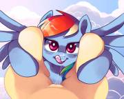 Rainbow Dash Finds Out What Fluttershy Tastes Like [F/F][Oral][Pov] (Artist: Kohtek)