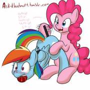All You Gotta Do Is Take A Cup Of Lube.. [Rainbow Dash][Pinkie Pie][F/F][Bondage] ...