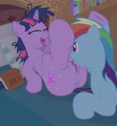 [Rainbow Dash] [Twilight] [F/F] [Reverse_Clopper] Mmmmmm... Egghead. (X-Post: Clopclop)