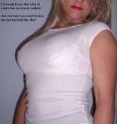 I Convinced My Wife To Go Out In A Shelf Bra And Sheer Top.