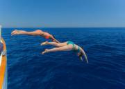 Two Girls Diving