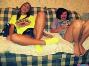 Neon Socks On The Couch