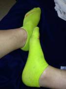 Lime Green Athletic Ankle Socks