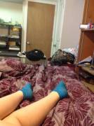 My Bright Blue Ankle Socks! :)