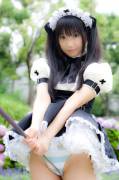 Cute Cosplay Maid Grinding