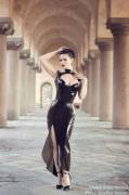 Sister Sinister Looking Stunning In Latex Gown.